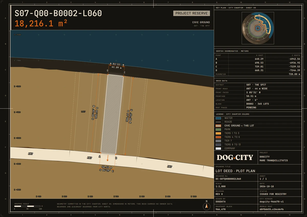 Lot deed S07-Q00-B0002-L060: PROJECT RESERVE, 18,216.1 m², S07 · THE SPIT